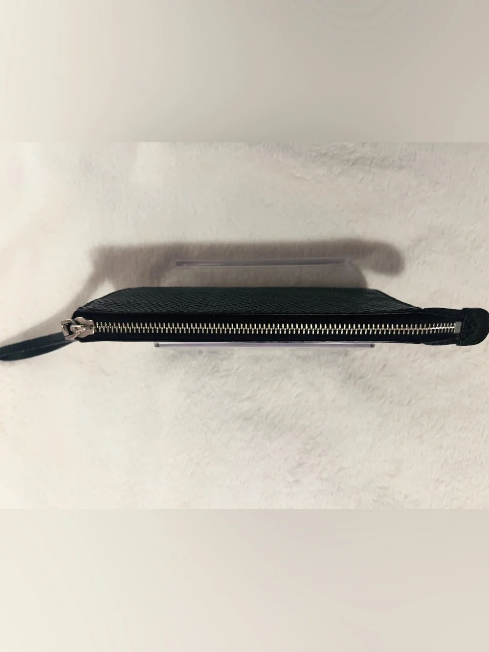 💚 Cole Haan Black Leather Wristlet Silver Hardware🩷